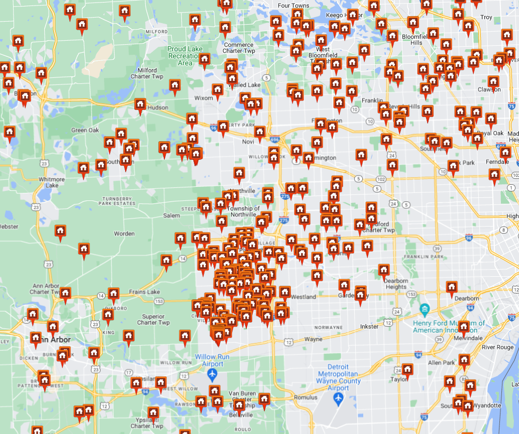 Satisfied Customers Coverage Area